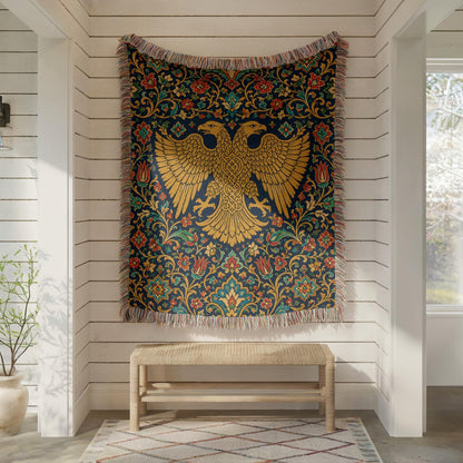 Double Headed Eagle Woven Blanket
