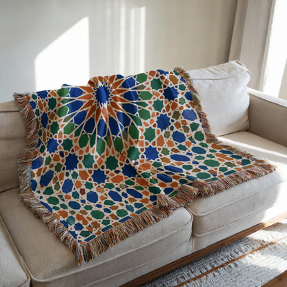 Moroccan Zellij Woven Blanket