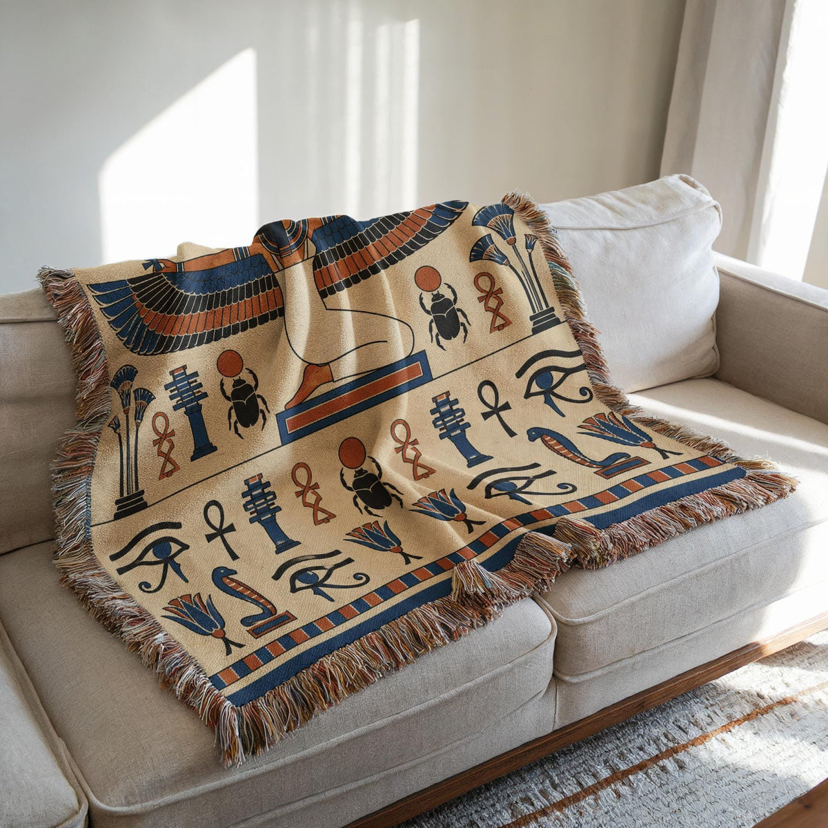 Winged Isis Woven Blanket