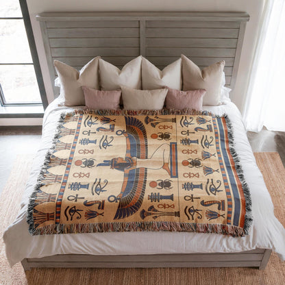 Winged Isis Woven Blanket