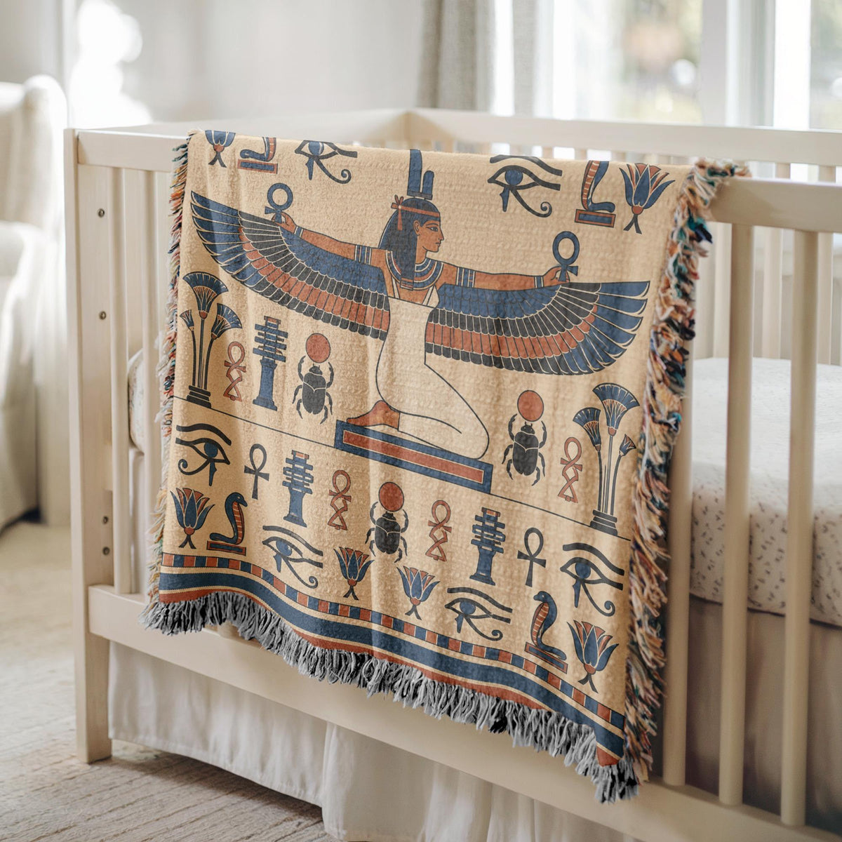 Winged Isis Woven Blanket