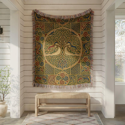 Celtic Tree of Life Woven Blanket