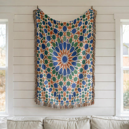 Moroccan Zellij Woven Blanket