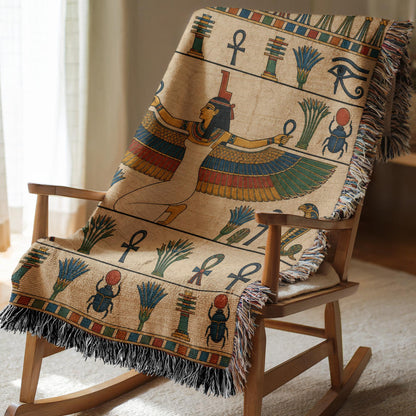 Winged Isis Woven Blanket