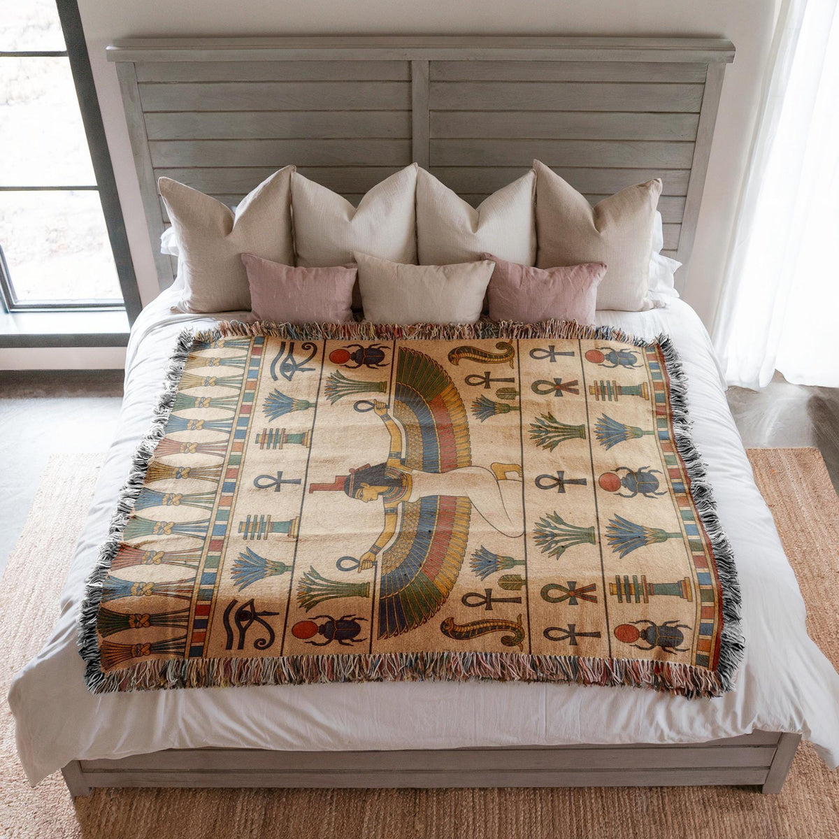 Winged Isis Woven Blanket