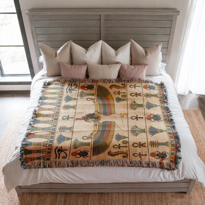 Winged Isis Woven Blanket