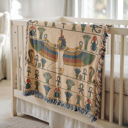 Winged Isis Woven Blanket