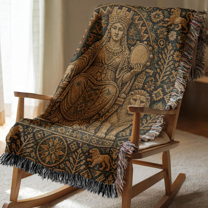 Goddess Cybele Woven Blanket