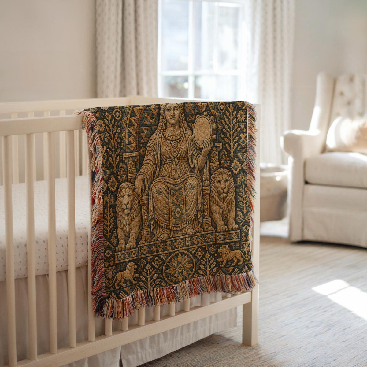 Goddess Cybele Woven Blanket