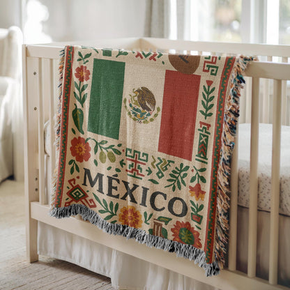 Mexican Flag Woven Blanket