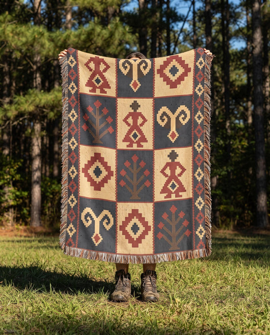 Turkish Kilim Woven Blanket