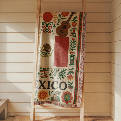 Mexican Flag Woven Blanket