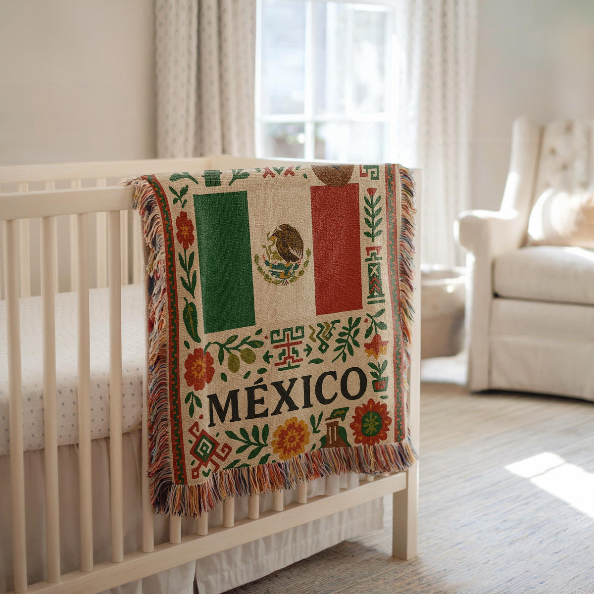 Mexican Flag Woven Blanket