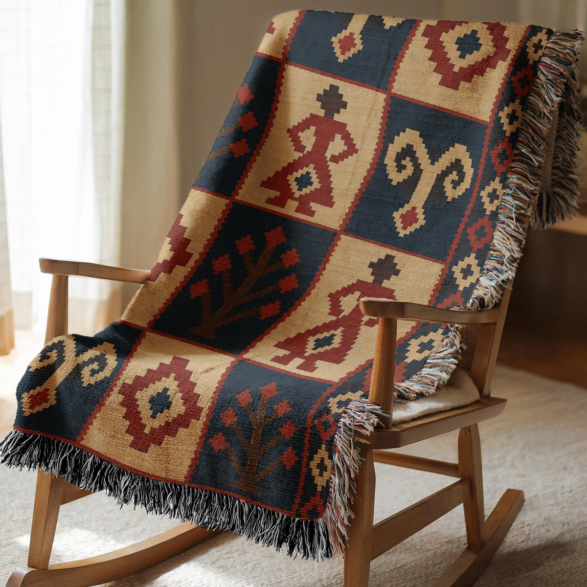 Turkish Kilim Woven Blanket