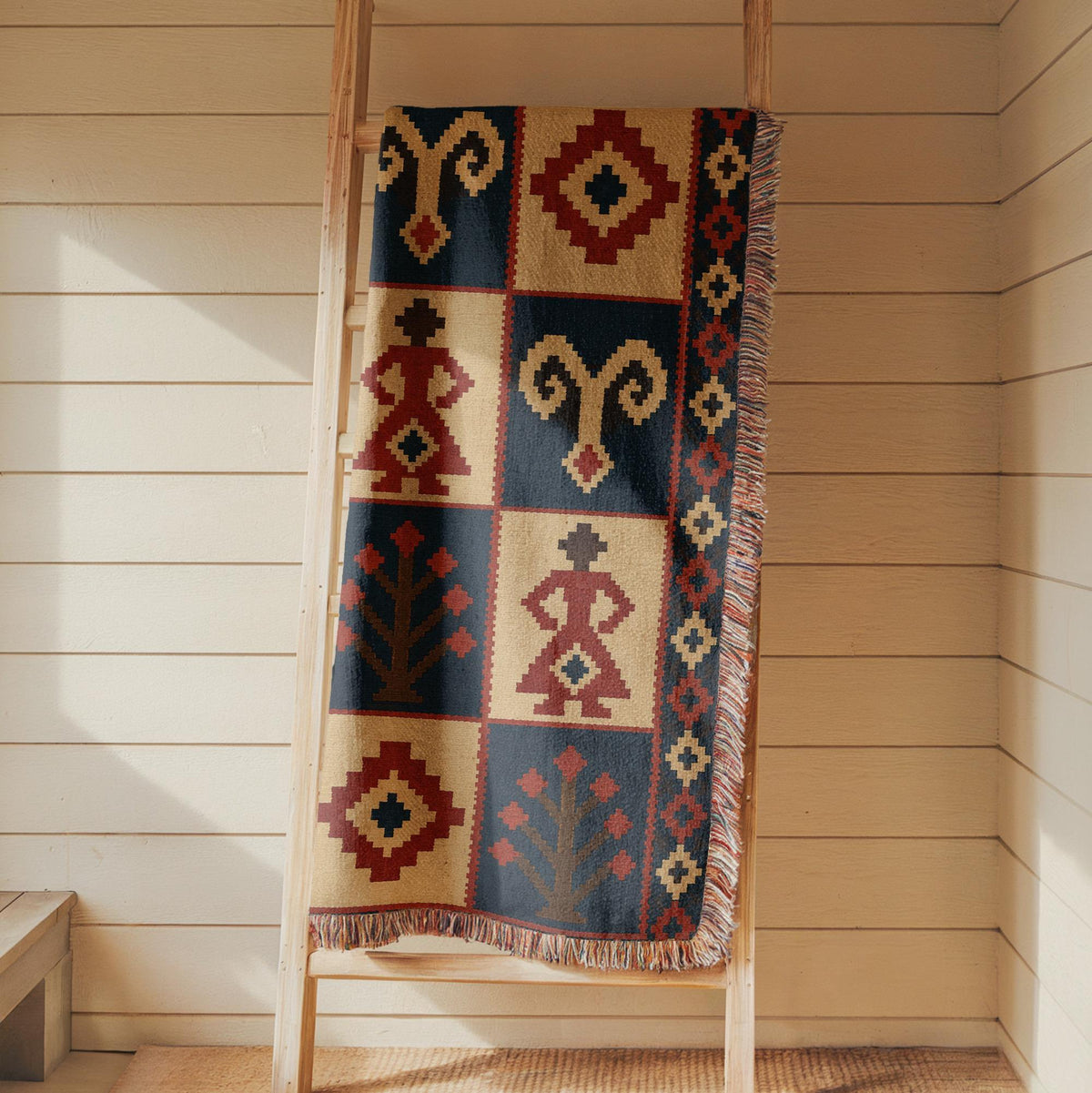 Turkish Kilim Woven Blanket