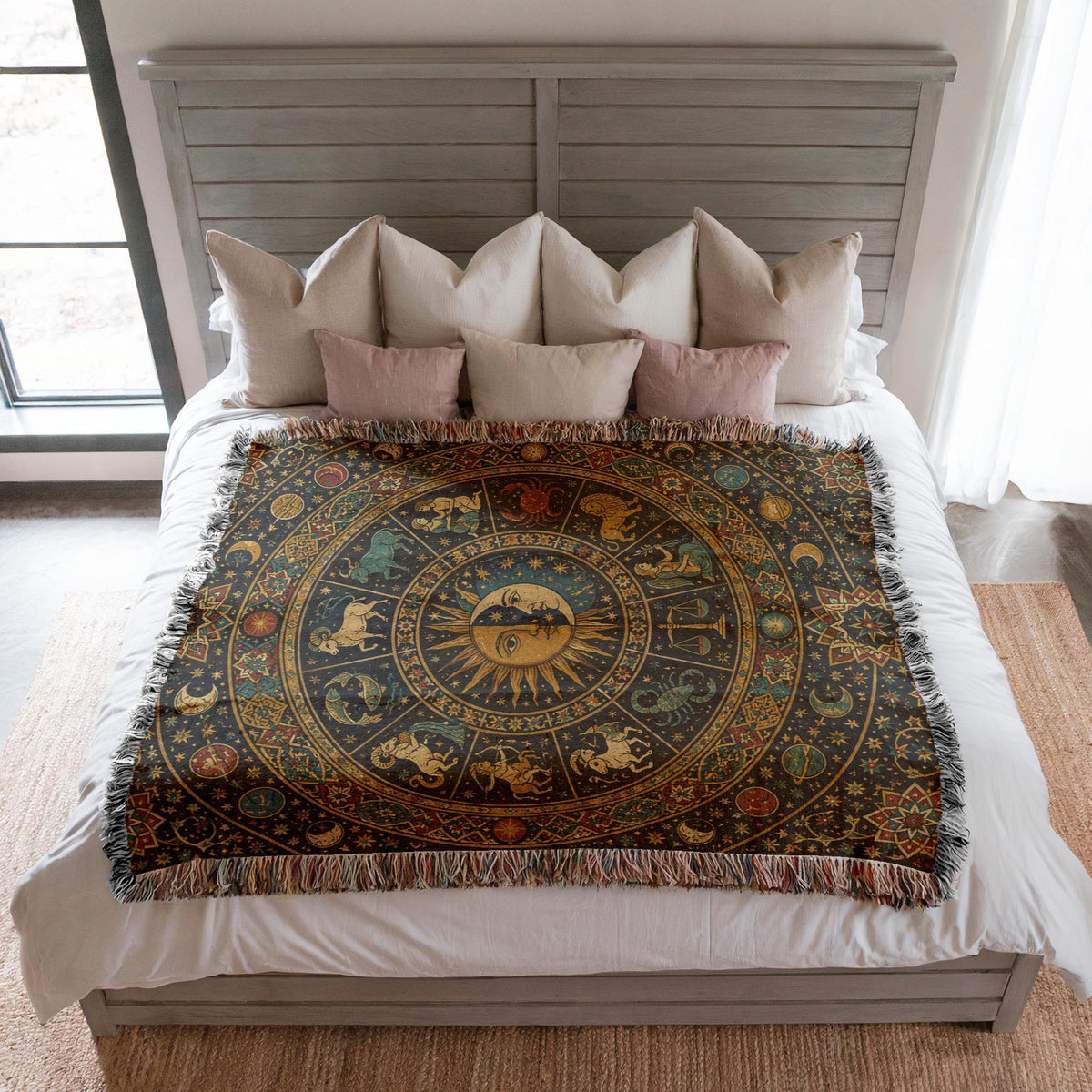 Zodiac Wheel Woven Blanket