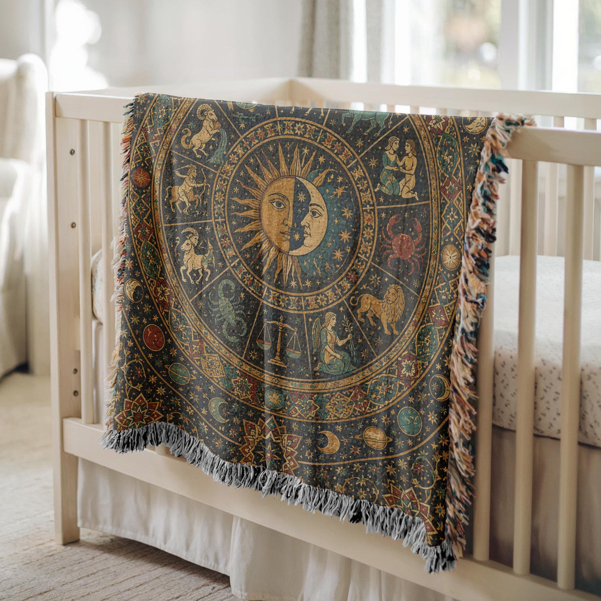 Zodiac Wheel Woven Blanket