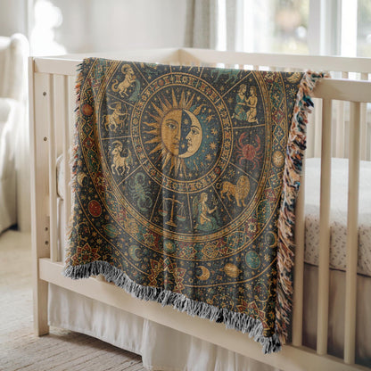 Zodiac Wheel Woven Blanket