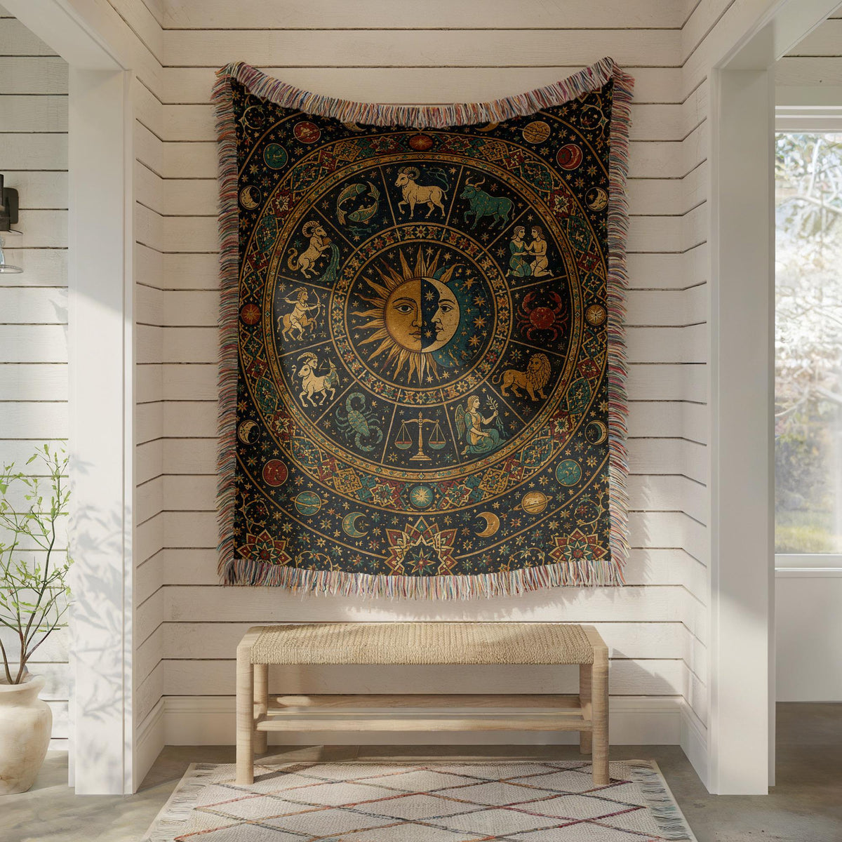 Zodiac Wheel Woven Blanket