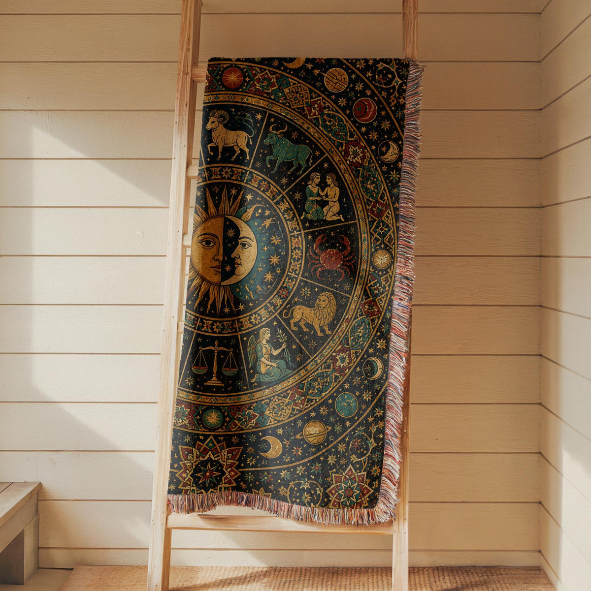 Zodiac Wheel Woven Blanket