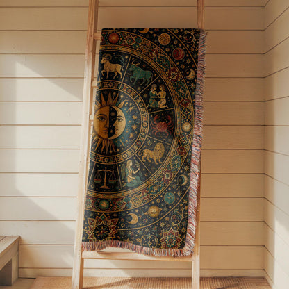 Zodiac Wheel Woven Blanket