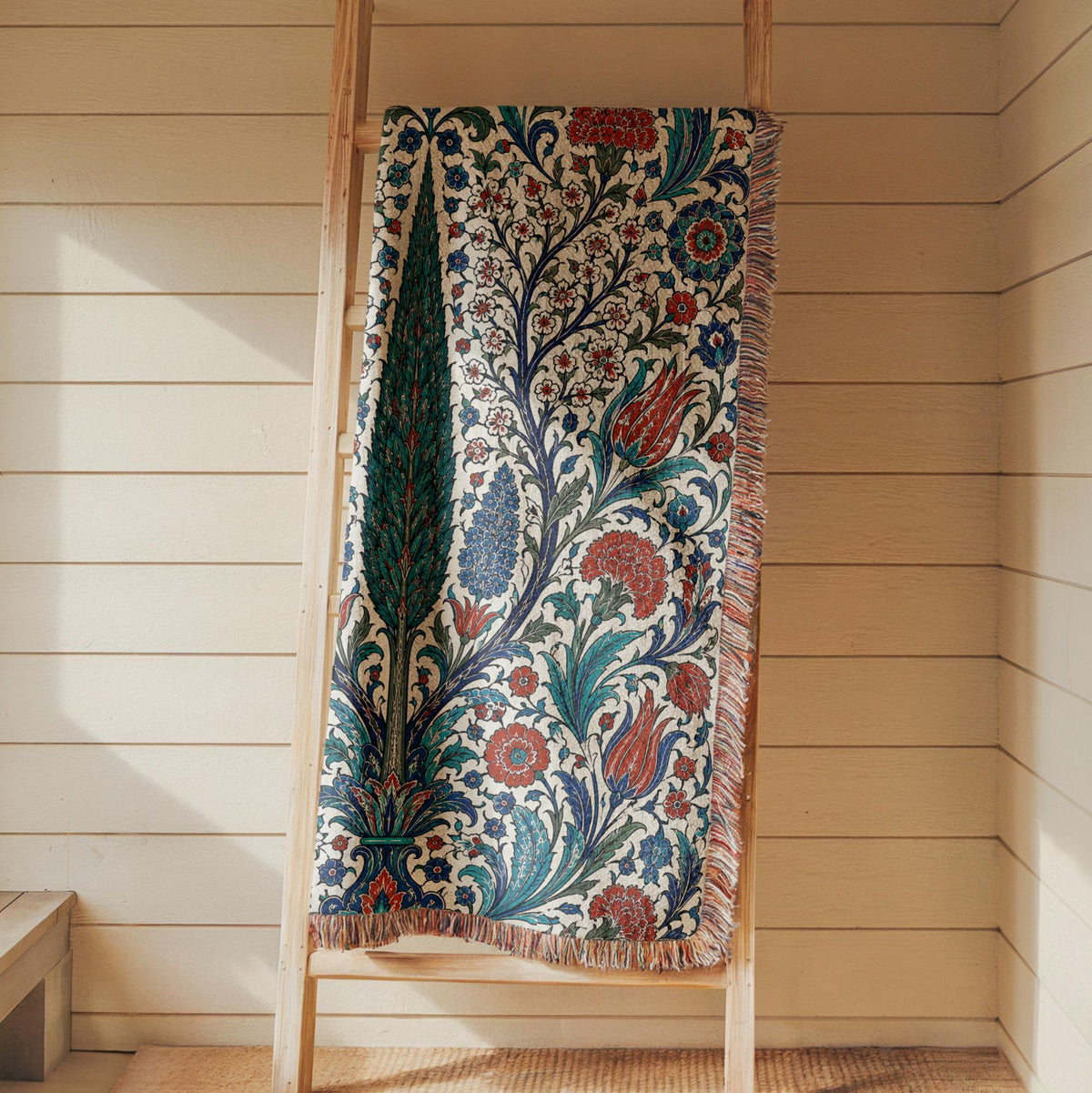 Iznik Floral Woven Blanket