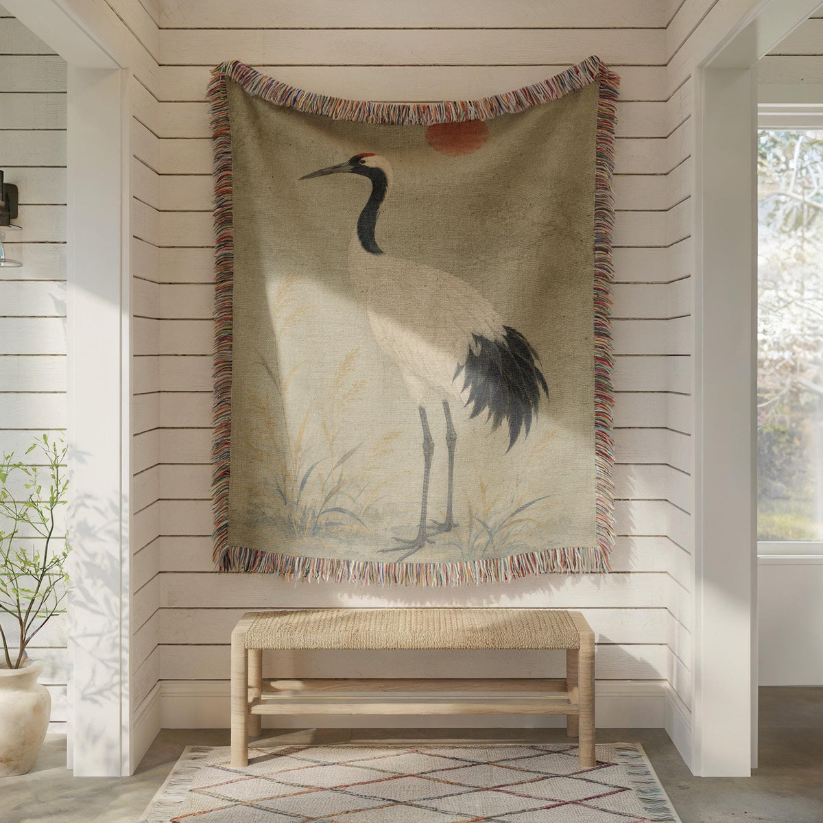 Crane Woven Blanket
