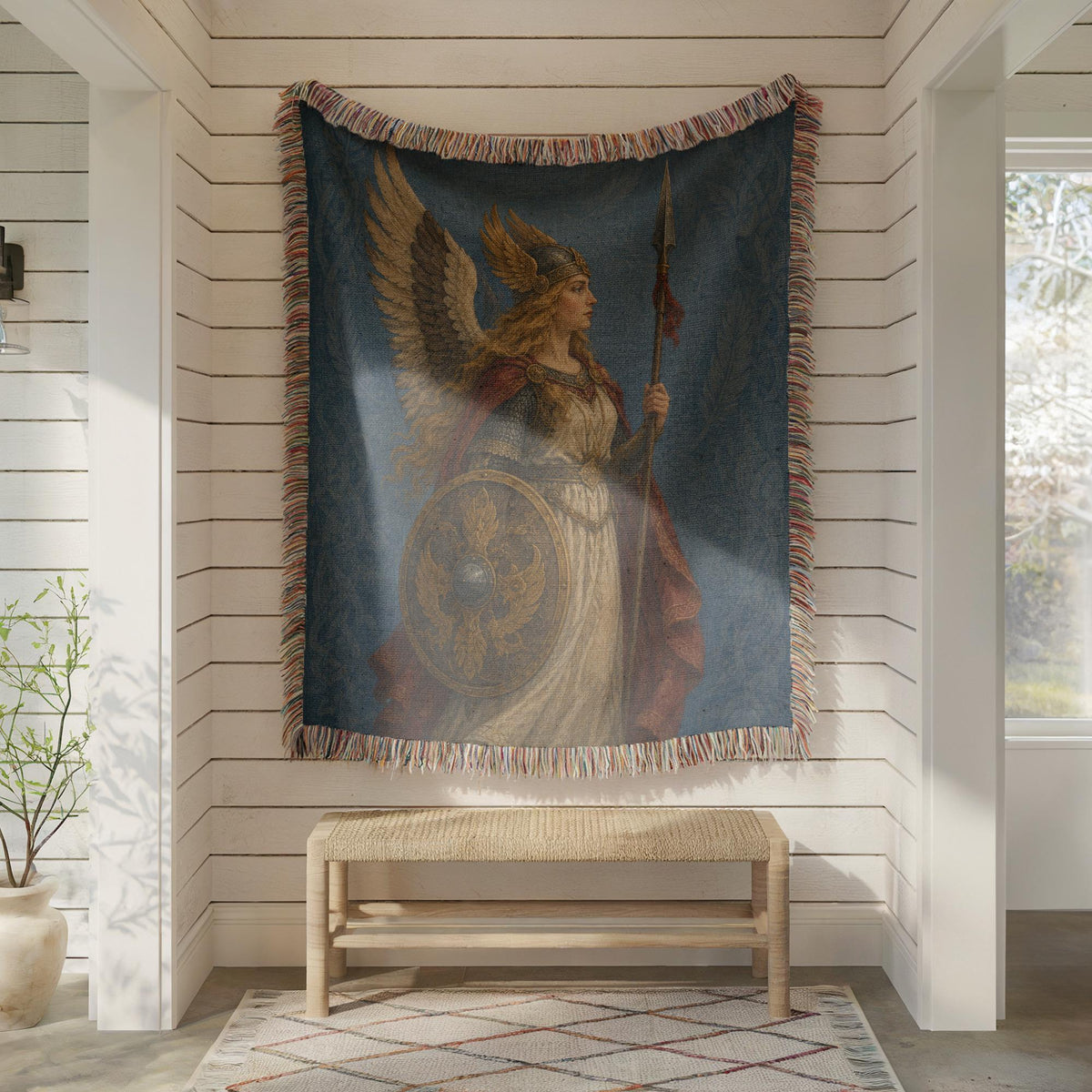 Archangel Michael Woven Blanket