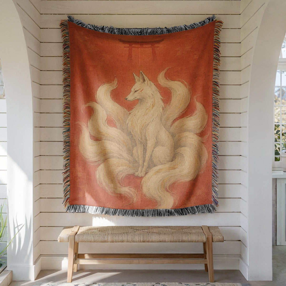 Nine Tailed Fox Woven Blanket
