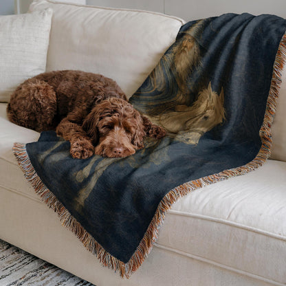 Wizard on White Horse Woven Blanket