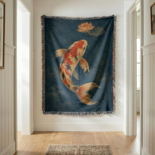 Koi Fish Woven Blanket