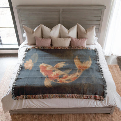 Koi Fish Woven Blanket