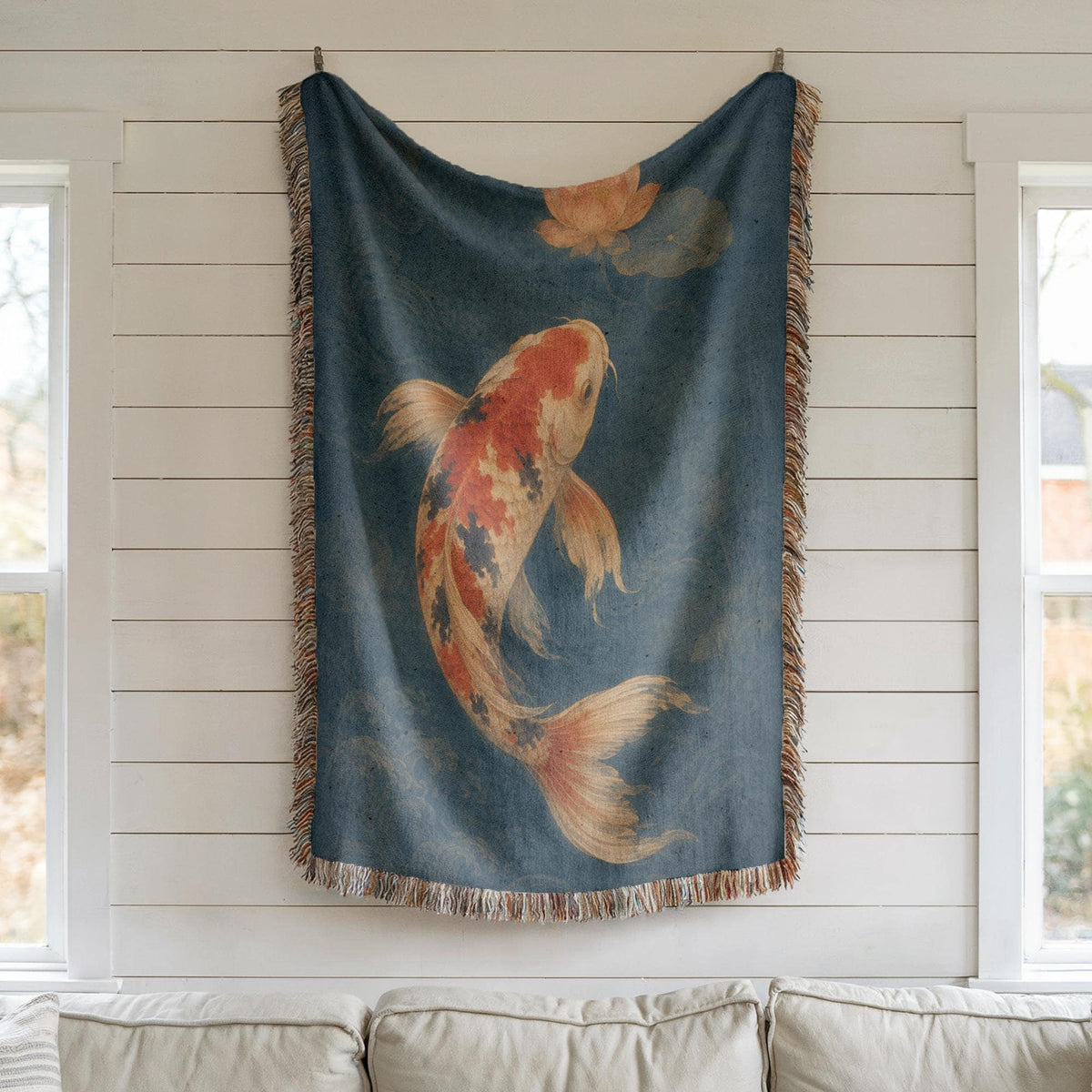 Koi Fish Woven Blanket