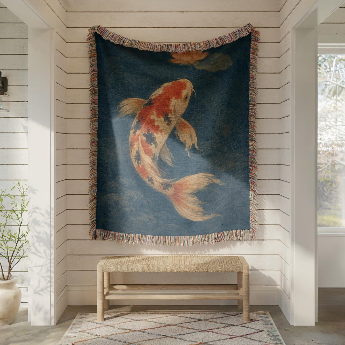 Koi Fish Woven Blanket