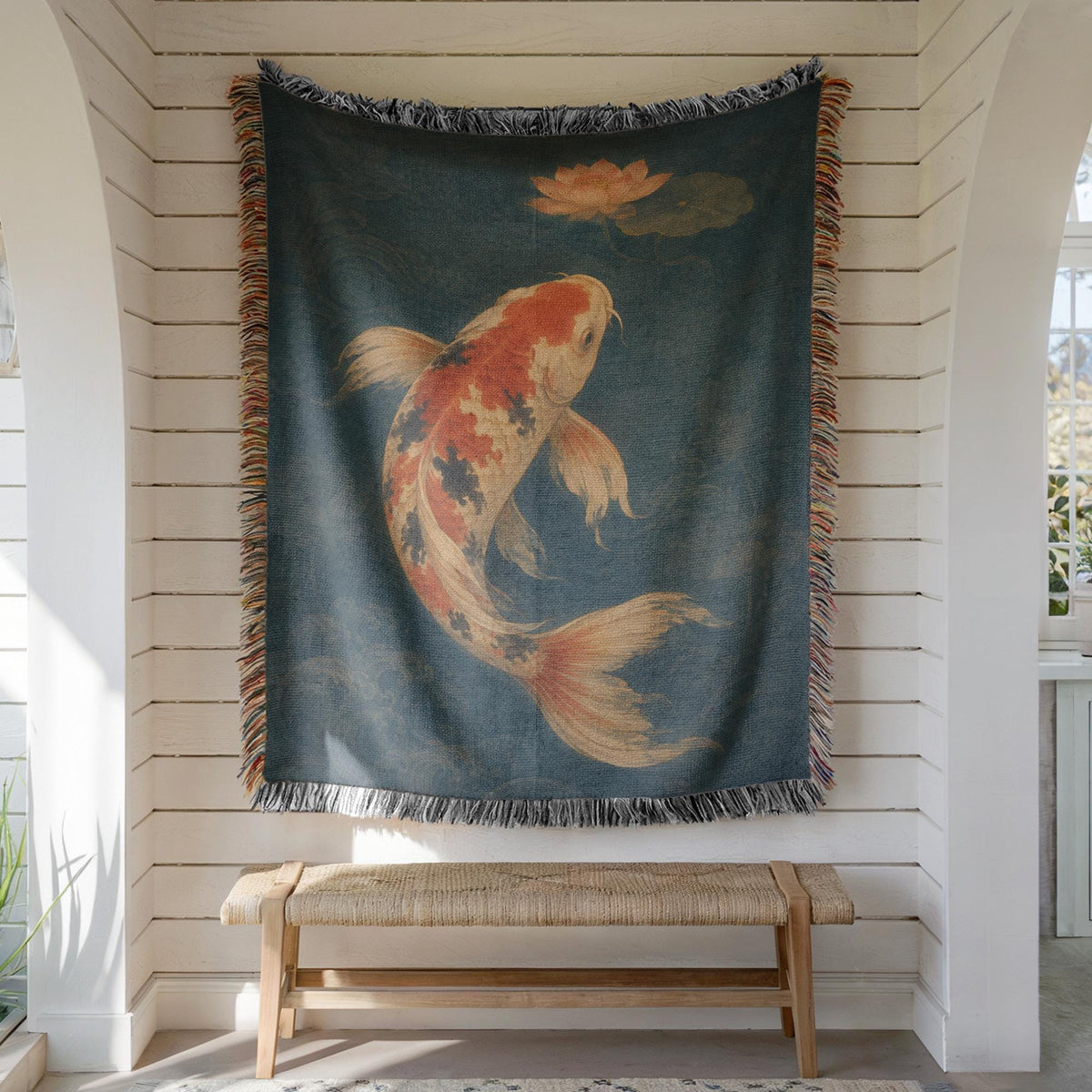 Koi Fish Woven Blanket