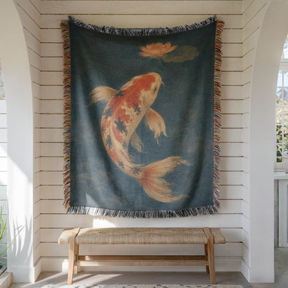 Koi Fish Woven Blanket