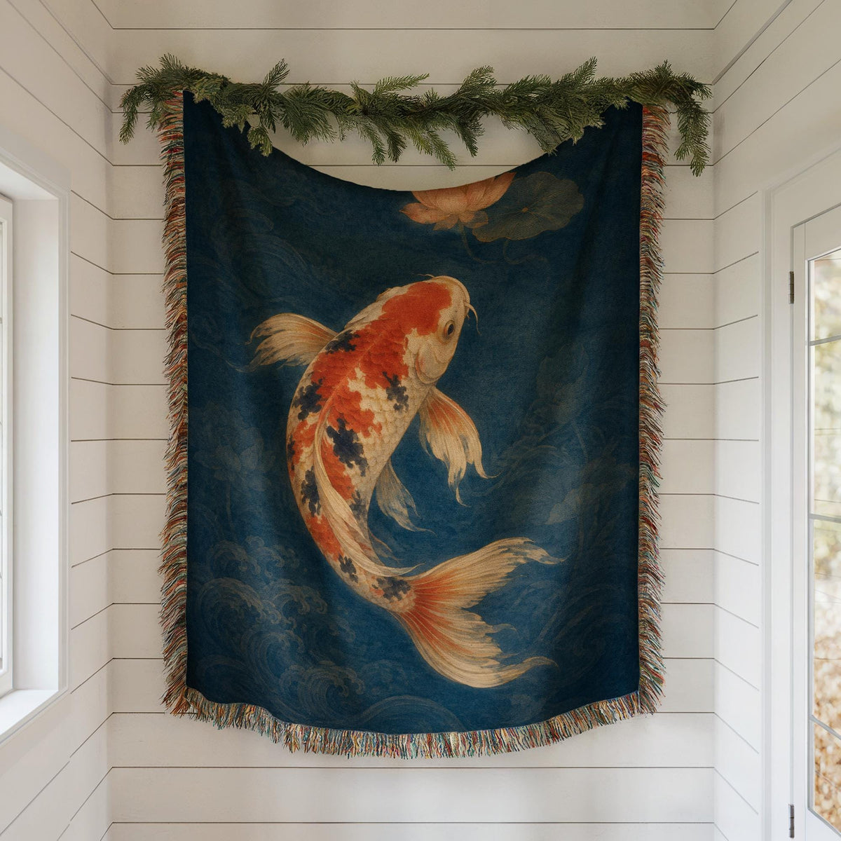 Koi Fish Woven Blanket