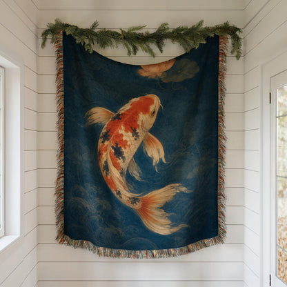 Koi Fish Woven Blanket