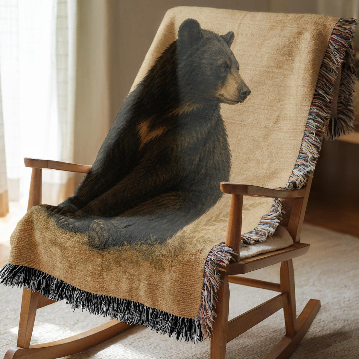 Black Bear Woven Blanket
