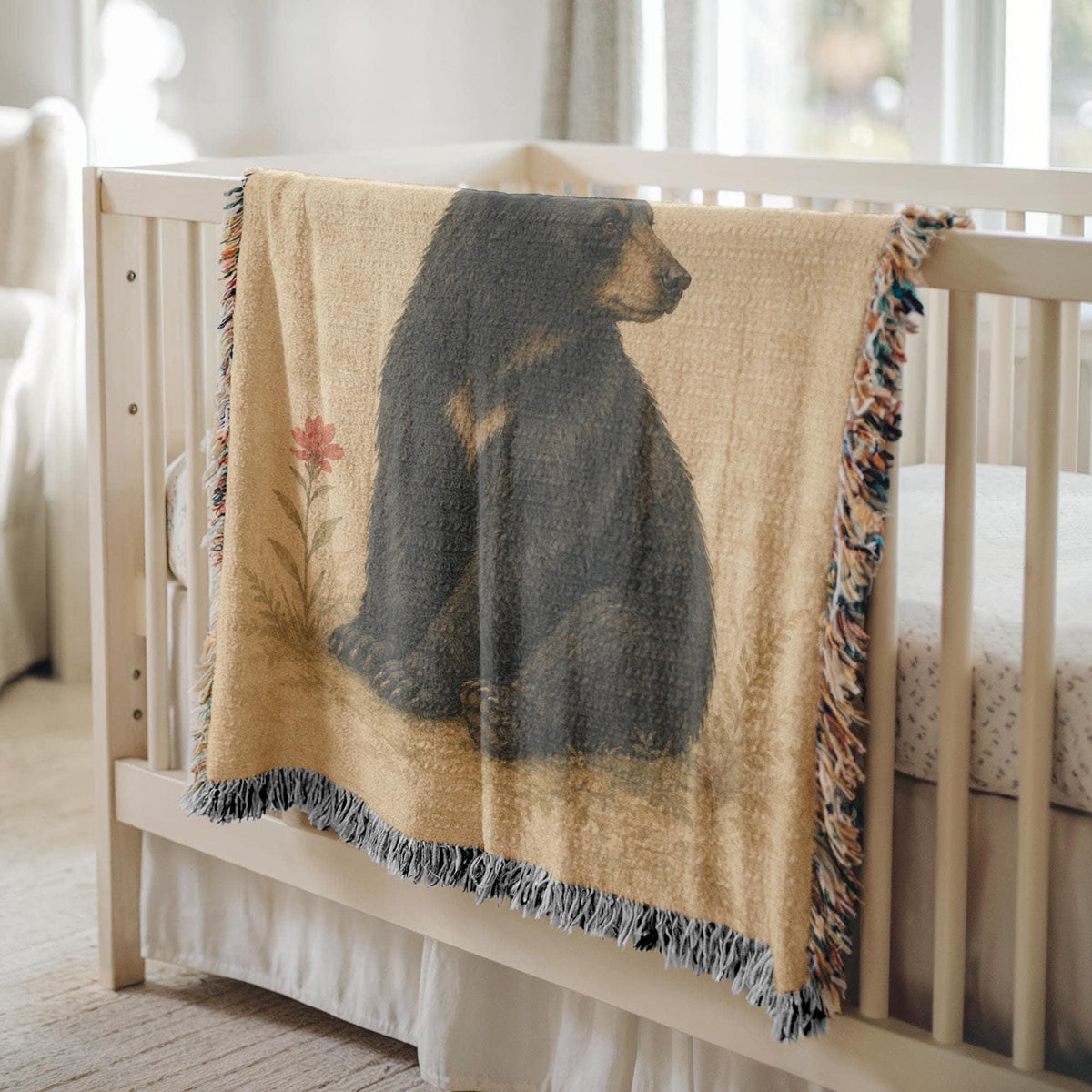 Black Bear Woven Blanket