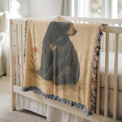 Black Bear Woven Blanket