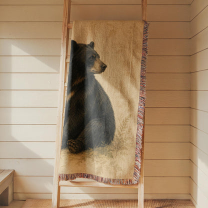 Black Bear Woven Blanket