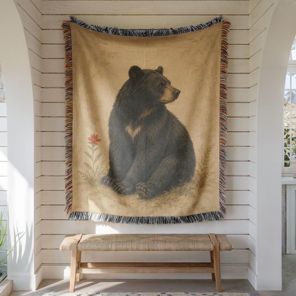 Black Bear Woven Blanket