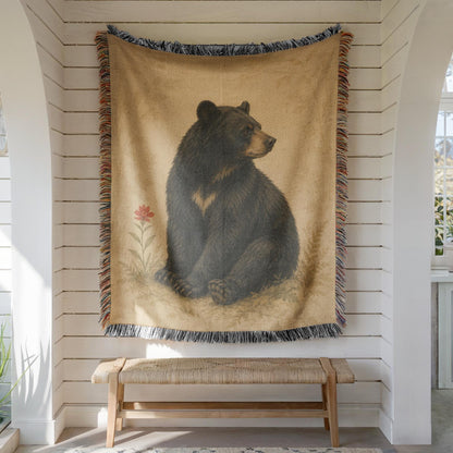 Black Bear Woven Blanket