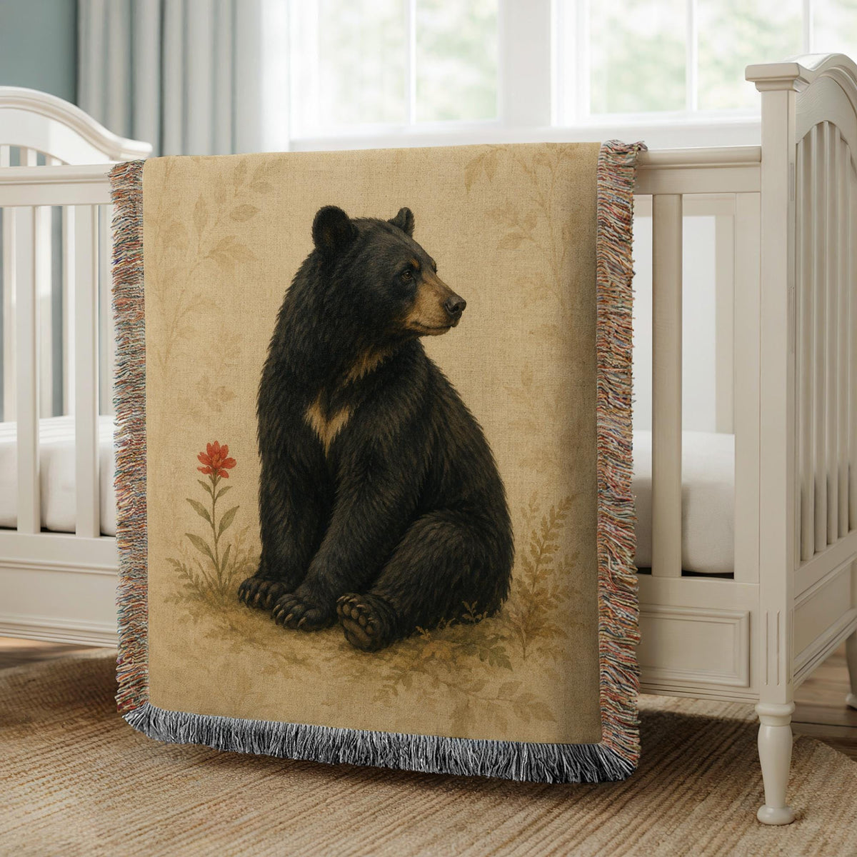 Black Bear Woven Blanket