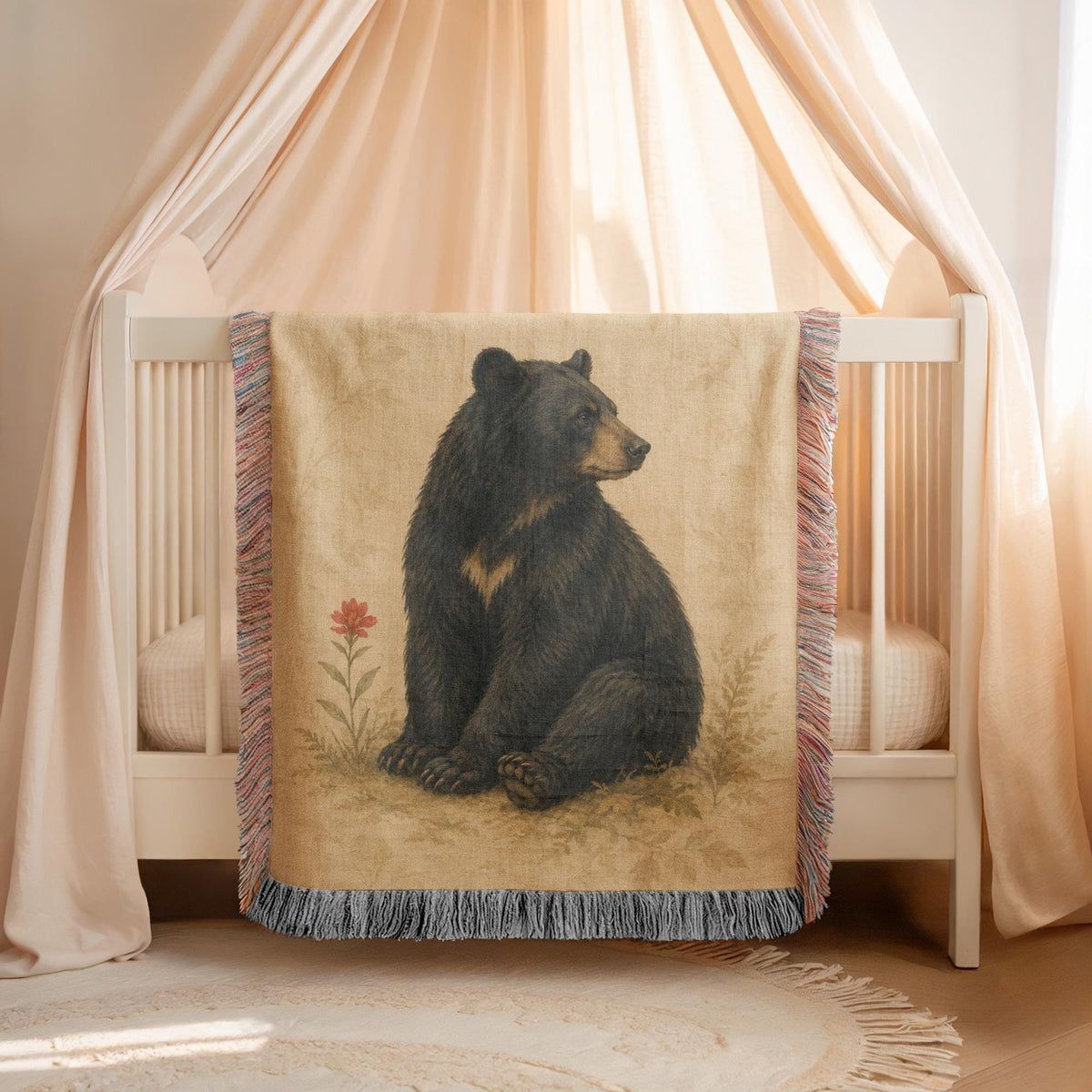 Black Bear Woven Blanket