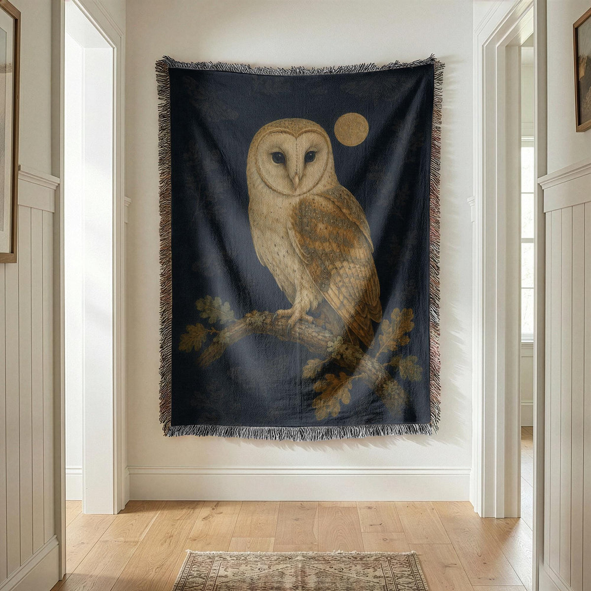 Barn Owl Woven Blanket