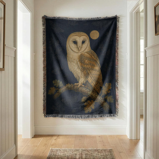 Barn Owl Woven Blanket