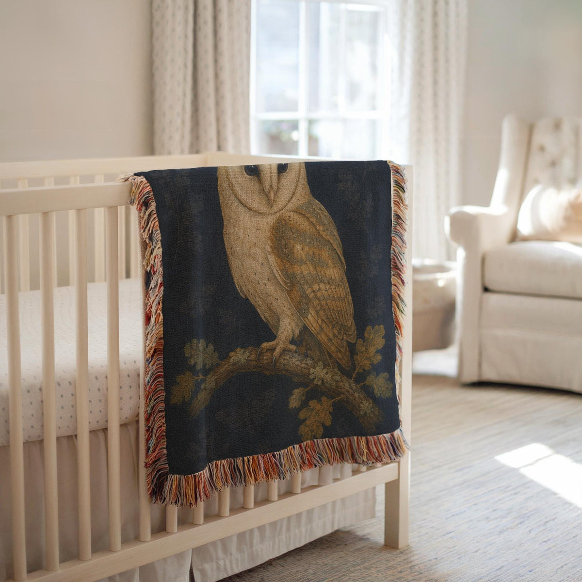 Barn Owl Woven Blanket