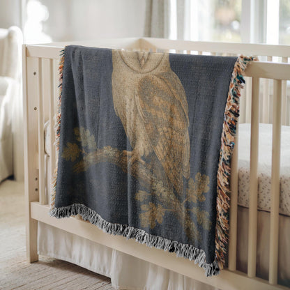 Barn Owl Woven Blanket